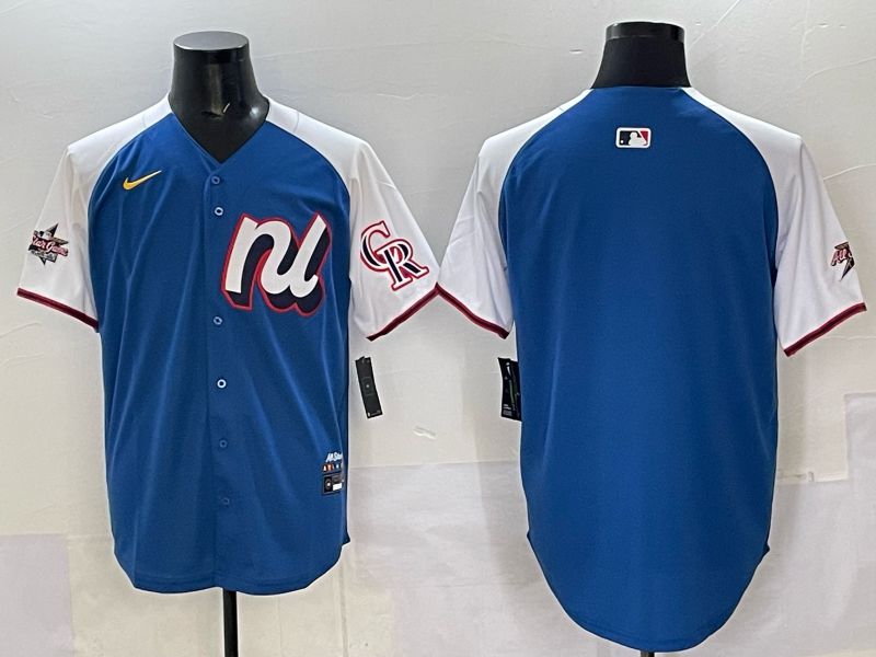 Men Colorado Rockies Blank Blue white All star 2025 Nike MLB Jersey style 01-0